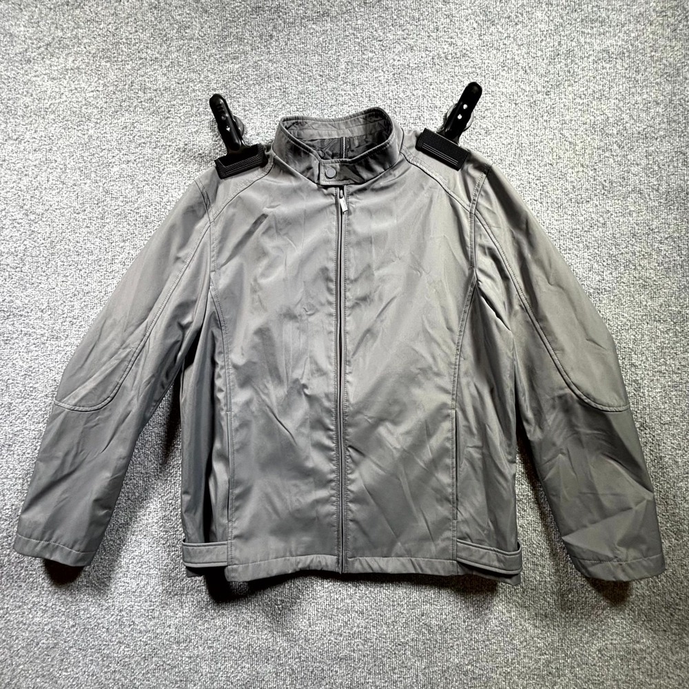 Structure Windbreaker Jacket Men's Medium Gray Lined Full Zip Hiking Outerwear